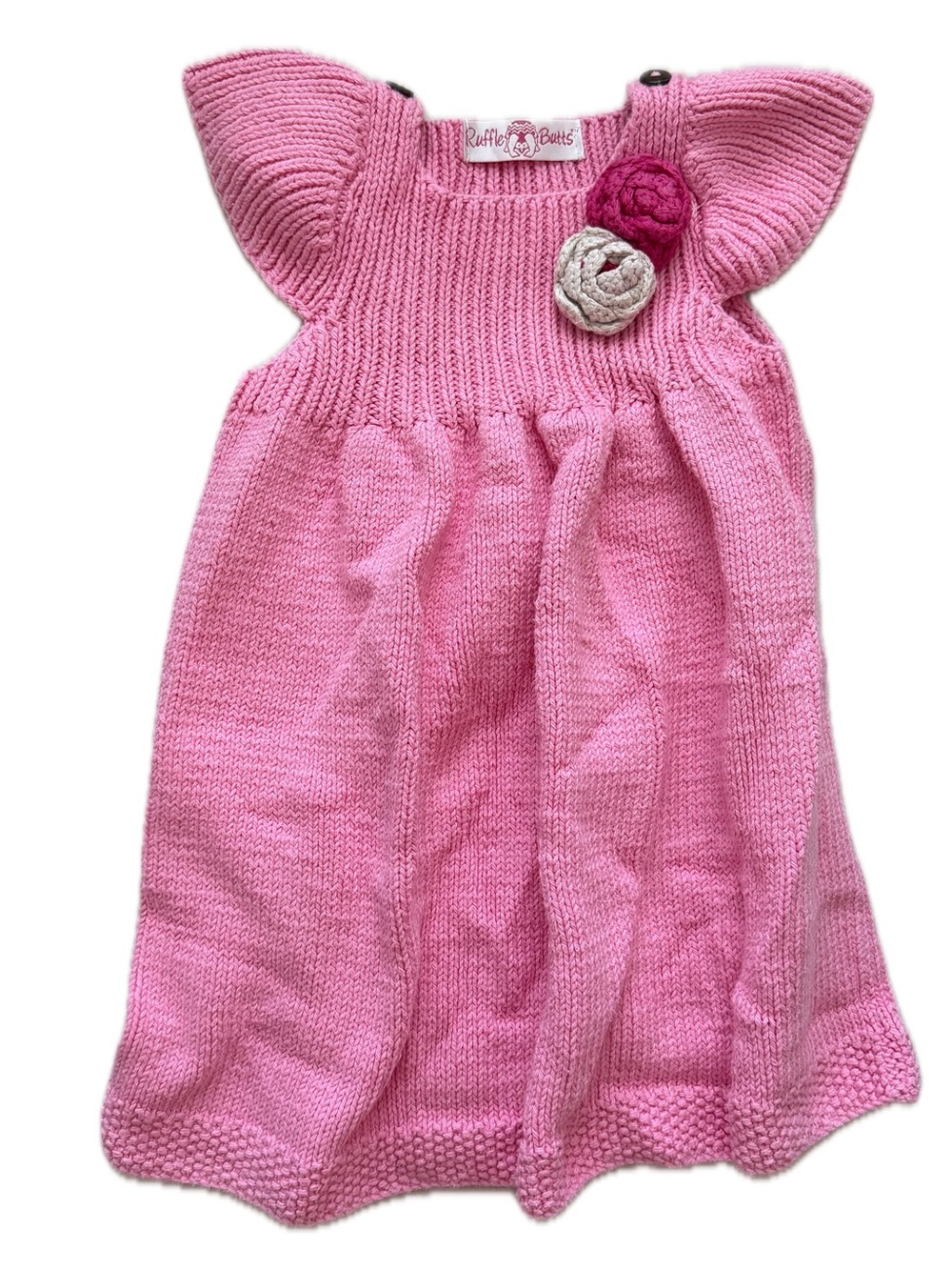 Bums & Roses Pink Cotton Knit Sweater Dress 4T EUC